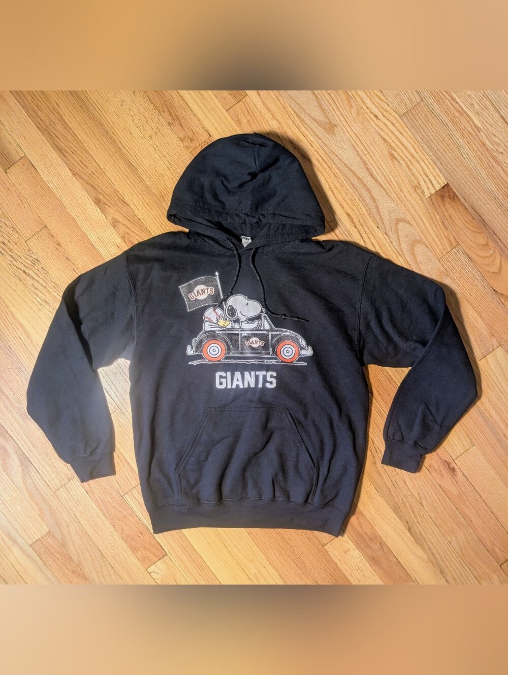 San Francisco Giants Snoopy Peanuts Black Pullover Hoodie – Size Medium